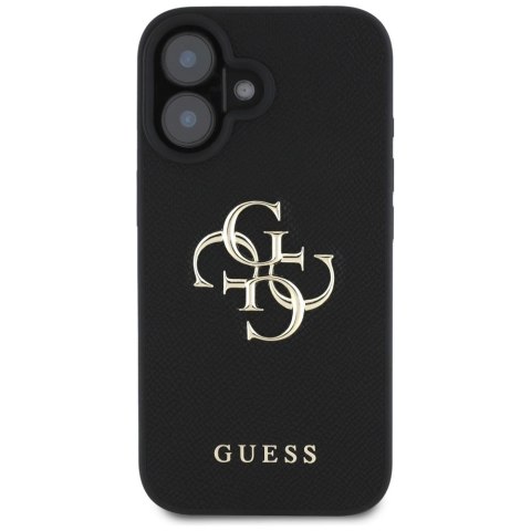 Etui Guess Grained Big 4G Logo Small Classic Logo na iPhone 16 - czarne Etui Guess Grained Big 4G Logo Small Classic Logo na iPhone 16 - czarne