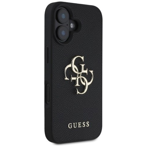 Etui Guess Grained Big 4G Logo Small Classic Logo na iPhone 16 - czarne Etui Guess Grained Big 4G Logo Small Classic Logo na iPhone 16 - czarne