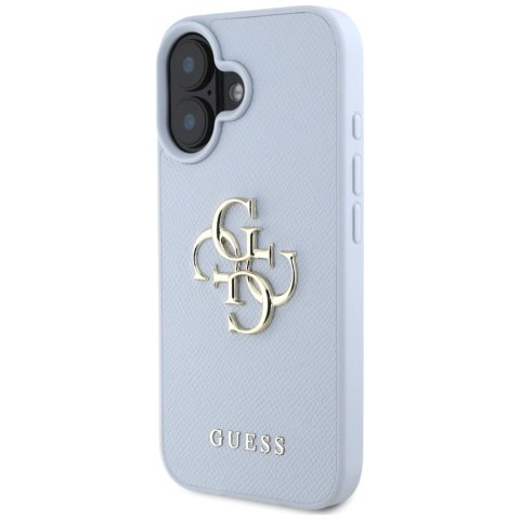 Etui Guess Grained Big 4G Logo Small Classic Logo na iPhone 16 - niebieskie Etui Guess Grained Big 4G Logo Small Classic Logo na iPhone 16 - niebieskie