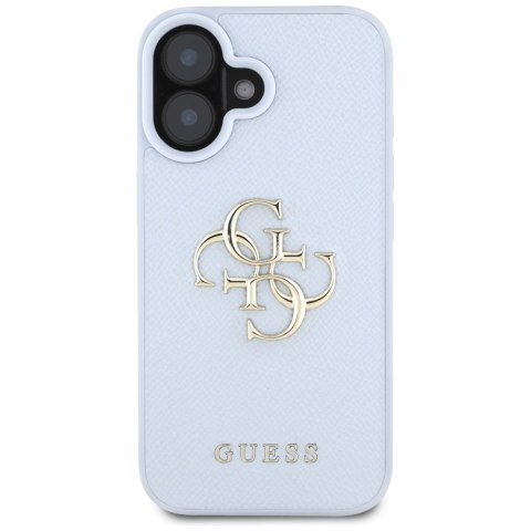 Etui Guess Grained Big 4G Logo Small Classic Logo na iPhone 16 - niebieskie Etui Guess Grained Big 4G Logo Small Classic Logo na iPhone 16 - niebieskie