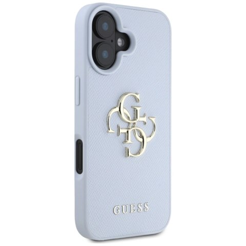 Etui Guess Grained Big 4G Logo Small Classic Logo na iPhone 16 - niebieskie Etui Guess Grained Big 4G Logo Small Classic Logo na iPhone 16 - niebieskie