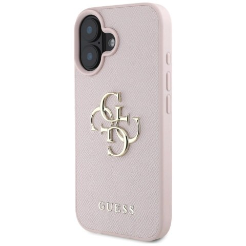 Etui Guess Grained Big 4G Logo Small Classic Logo na iPhone 16 - różowe Etui Guess Grained Big 4G Logo Small Classic Logo na iPhone 16 - różowe