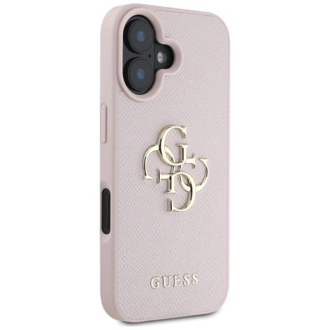 Etui Guess Grained Big 4G Logo Small Classic Logo na iPhone 16 - różowe Etui Guess Grained Big 4G Logo Small Classic Logo na iPhone 16 - różowe
