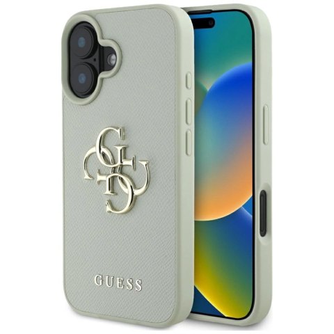 Etui Guess Grained Big 4G Logo Small Classic Logo na iPhone 16 - zielone Etui Guess Grained Big 4G Logo Small Classic Logo na iPhone 16 - zielone