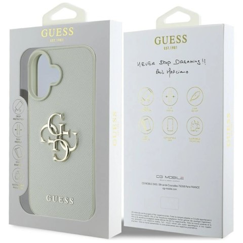 Etui Guess Grained Big 4G Logo Small Classic Logo na iPhone 16 - zielone Etui Guess Grained Big 4G Logo Small Classic Logo na iPhone 16 - zielone