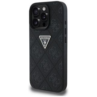 Etui Guess Hot Stamp 4G Pattern Triangle Metal Logo na iPhone 16 Pro - czarne