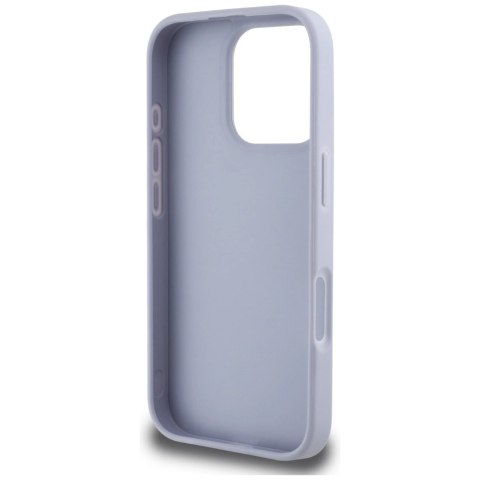 Etui Guess Hot Stamp 4G Pattern Triangle Metal Logo na iPhone 16 Pro - fioletowe