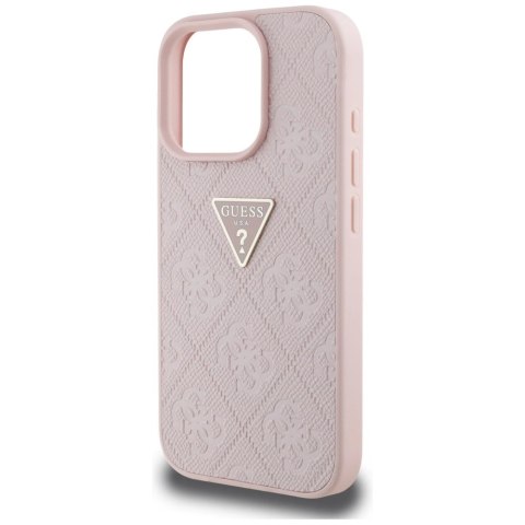 Etui Guess Hot Stamp 4G Pattern Triangle Metal Logo na iPhone 16 Pro - różowe Etui Guess Hot Stamp 4G Pattern Triangle Metal Logo na iPhone 16 Pro - różowe