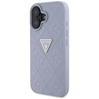 Etui Guess Hot Stamp 4G Pattern Triangle Metal Logo na iPhone 16 - fioletowe
