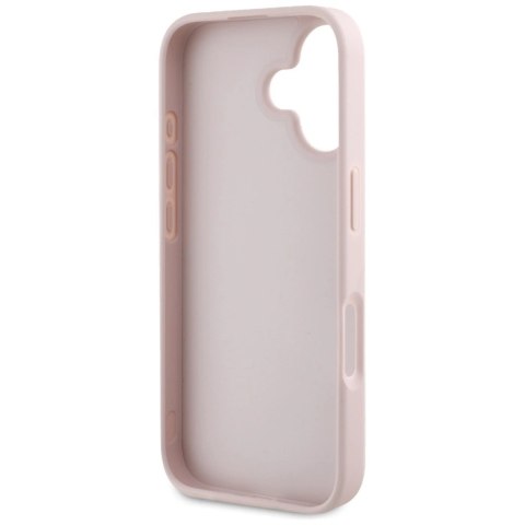 Etui Guess Hot Stamp 4G Pattern Triangle Metal Logo na iPhone 16 - różowe Etui Guess Hot Stamp 4G Pattern Triangle Metal Logo na iPhone 16 - różowe