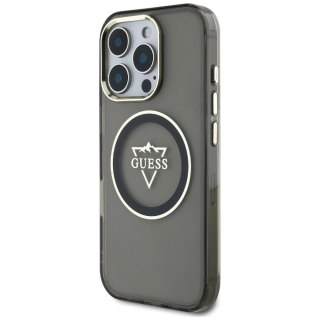 Etui Guess IML Metal Mountain Logo MagSafe na iPhone 16 Pro Max - czarne
