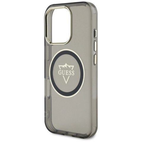 Etui Guess IML Metal Mountain Logo MagSafe na iPhone 16 Pro Max - czarne