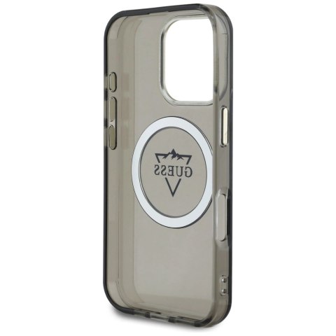 Etui Guess IML Metal Mountain Logo MagSafe na iPhone 16 Pro Max - czarne
