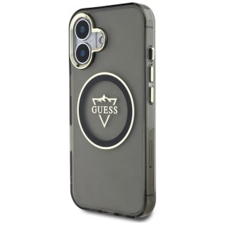 Etui Guess IML Metal Mountain Logo MagSafe na iPhone 16 - czarne