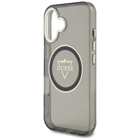 Etui Guess IML Metal Mountain Logo MagSafe na iPhone 16 - czarne