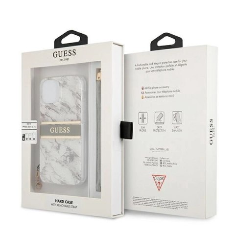 Etui Guess Marble Strap Collection na iPhone 13 mini 5,4" - szare