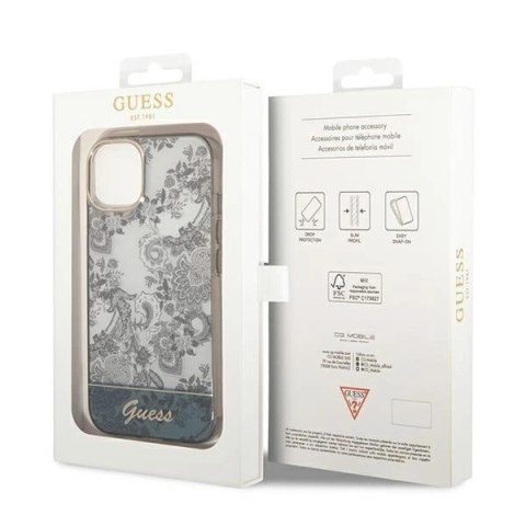 Etui Guess Porcelain Collection na iPhone 14 / 15 / 13 6.1" - szare