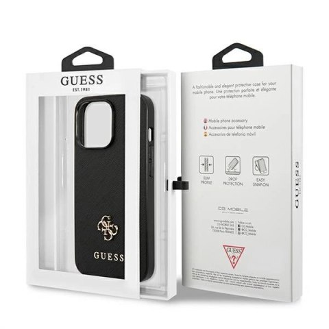 Etui Guess Saffiano 4G Small Metal Logo na iPhone 13 Pro / 13 6,1" - czarne Etui Guess Saffiano 4G Small Metal Logo na iPhone 13 Pro / 13 6,1" - czarne