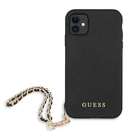 Etui Guess Saffiano Chain na iPhone 11 6,1" / Xr - czarne Etui Guess Saffiano Chain na iPhone 11 6,1" / Xr - czarne