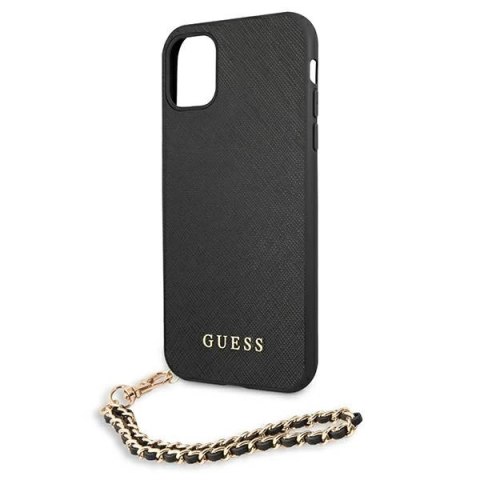 Etui Guess Saffiano Chain na iPhone 11 6,1" / Xr - czarne Etui Guess Saffiano Chain na iPhone 11 6,1" / Xr - czarne