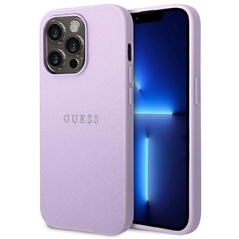 Etui Guess Saffiano Strap na iPhone 14 Pro Max 6,7" - fioletowe