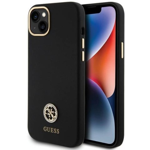 Etui Guess Silicone Logo Strass 4G na iPhone 15 Plus / 14 Plus 6.7" - czarne Etui Guess Silicone Logo Strass 4G na iPhone 15 Plus / 14 Plus 6.7" - czarne