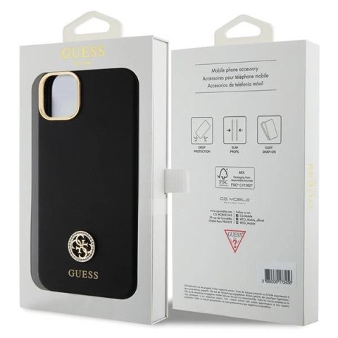 Etui Guess Silicone Logo Strass 4G na iPhone 15 Plus / 14 Plus 6.7" - czarne Etui Guess Silicone Logo Strass 4G na iPhone 15 Plus / 14 Plus 6.7" - czarne