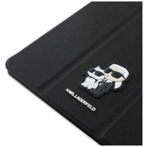 Etui Karl Lagerfeld Saffiano Magnetic Karl & Choupette na iPad Air 11" 2024 Book Cover - czarne