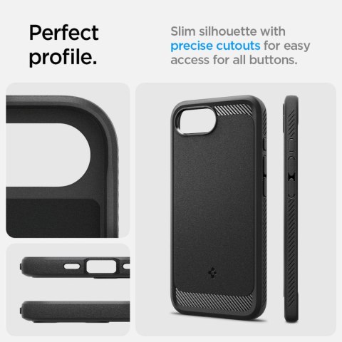 Etui Spigen Rugged Armor MagSafe na iPhone 16e - czarne Etui Spigen Rugged Armor MagSafe na iPhone 16e - czarne