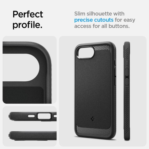 Etui Spigen Rugged Armor MagSafe na iPhone 16e - czarne Etui Spigen Rugged Armor MagSafe na iPhone 16e - czarne