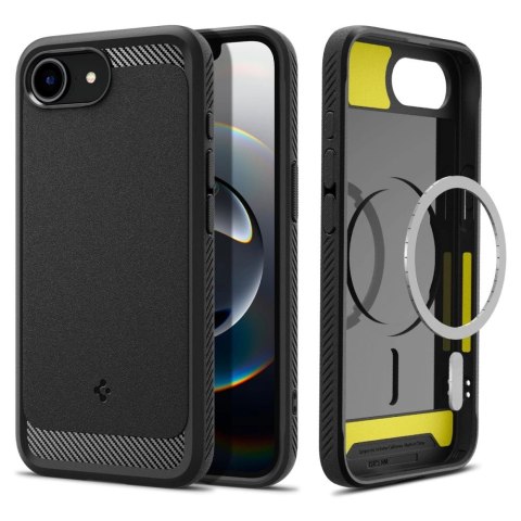 Etui Spigen Rugged Armor MagSafe na iPhone 16e - czarne Etui Spigen Rugged Armor MagSafe na iPhone 16e - czarne