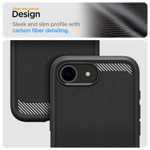 Etui Spigen Rugged Armor MagSafe na iPhone 16e - czarne Etui Spigen Rugged Armor MagSafe na iPhone 16e - czarne
