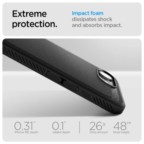 Etui Spigen Rugged Armor MagSafe na iPhone 16e - czarne Etui Spigen Rugged Armor MagSafe na iPhone 16e - czarne