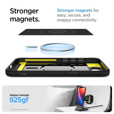 Etui Spigen Rugged Armor MagSafe na iPhone 16e - czarne Etui Spigen Rugged Armor MagSafe na iPhone 16e - czarne