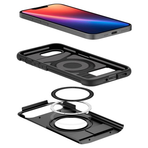 Etui Spigen Slim Armor MagSafe na iPhone 16e - czarne Etui Spigen Slim Armor MagSafe na iPhone 16e - czarne
