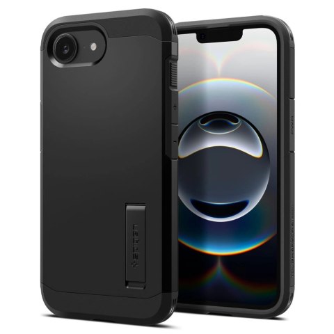 Etui Spigen Tough Armor z MagSafe na iPhone 16e z podstawką - czarne Etui Spigen Tough Armor z MagSafe na iPhone 16e z podstawką - czarne