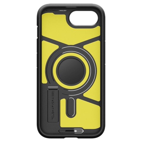 Etui Spigen Tough Armor z MagSafe na iPhone 16e z podstawką - czarne Etui Spigen Tough Armor z MagSafe na iPhone 16e z podstawką - czarne