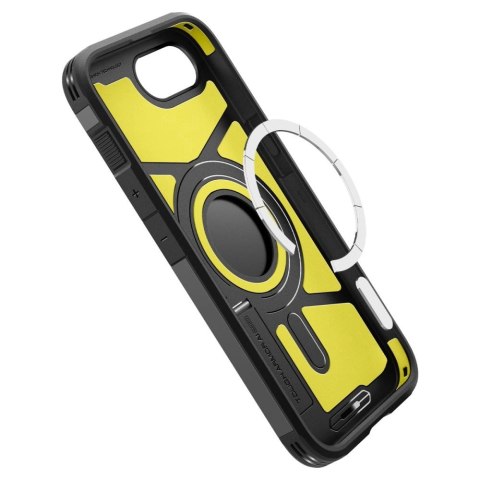 Etui Spigen Tough Armor z MagSafe na iPhone 16e z podstawką - czarne Etui Spigen Tough Armor z MagSafe na iPhone 16e z podstawką - czarne