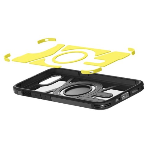 Etui Spigen Tough Armor z MagSafe na iPhone 16e z podstawką - czarne Etui Spigen Tough Armor z MagSafe na iPhone 16e z podstawką - czarne