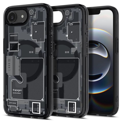 Etui Spigen Ultra Hybrid MagSafe na iPhone 16e Zero One - czarne