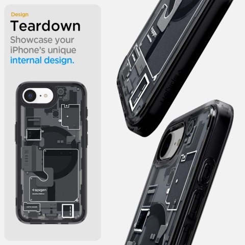Etui Spigen Ultra Hybrid MagSafe na iPhone 16e Zero One - czarne