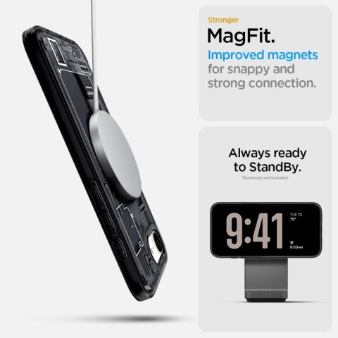 Etui Spigen Ultra Hybrid MagSafe na iPhone 16e Zero One - czarne