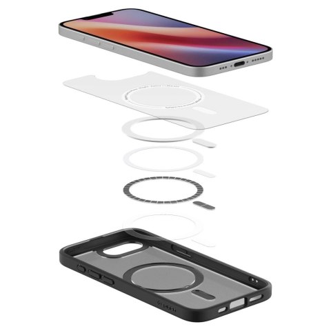 Etui Spigen Ultra Hybrid MagSafe na iPhone 16e - czarne, półprzezroczyste