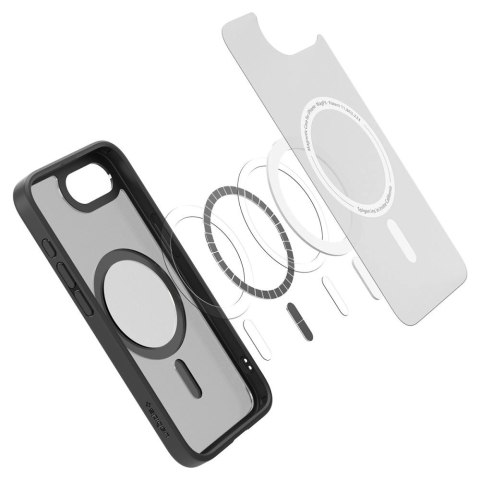Etui Spigen Ultra Hybrid MagSafe na iPhone 16e - czarne, półprzezroczyste
