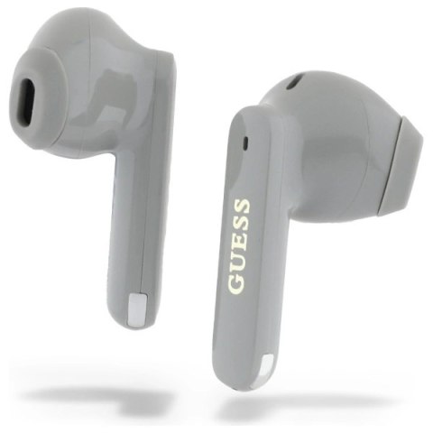 Słuchawki Guess Elongated Metalic Printed Logo Bluetooth TWS + stacja dokująca - szare Słuchawki Guess Elongated Metalic Printed Logo Bluetooth TWS + stacja dokująca - szare