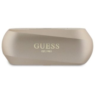 Słuchawki Guess Elongated Metalic Printed Logo Bluetooth TWS + stacja dokująca - złote
