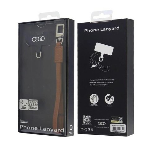 Smycz Audi Crossbody Leather uniwersalna 28cm x 10mm - brązowa