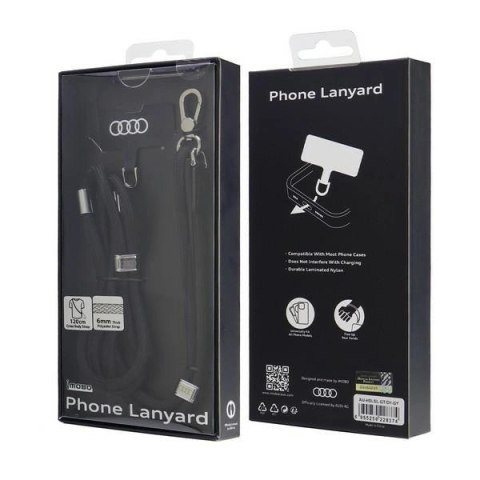 Smycz Audi Crossbody uniwersalna 120cm x 10mm - czarna Smycz Audi Crossbody uniwersalna 120cm x 10mm - czarna