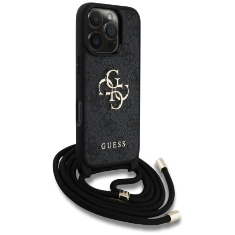 Etui Guess 4G Big Logo Cord Stap Crossbody do iPhone 16 Pro Max czarny