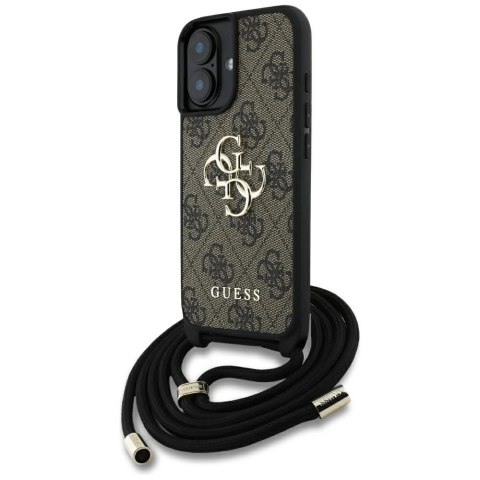 Etui Guess 4G Big Logo Cord Stap Crossbody do iPhone 16 brązowy Etui Guess 4G Big Logo Cord Stap Crossbody do iPhone 16 brązowy